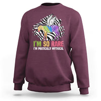 Rare Disease I'm So Rare I'm Pratically Mythical Zebra Unicorn Zebra Ribbon Sweatshirt - Wonder Print Shop