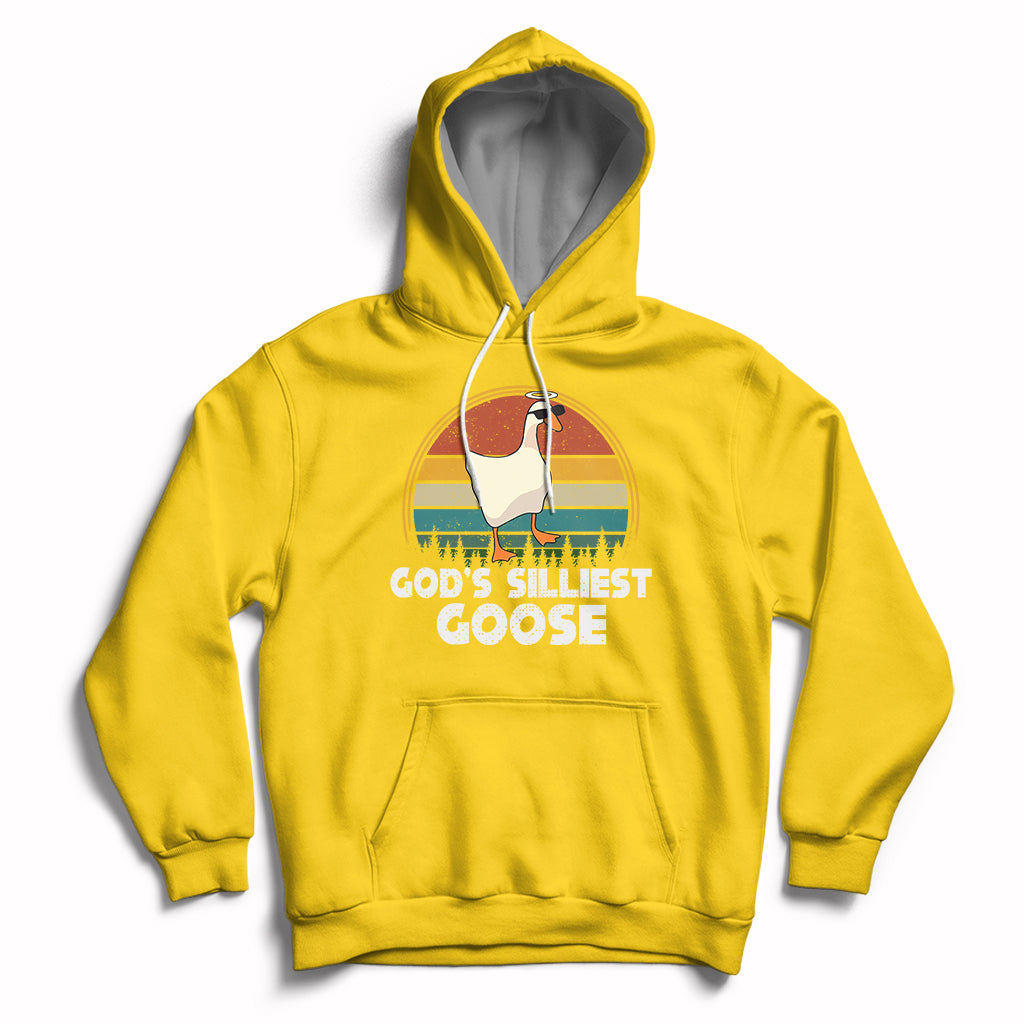 Vintage Funny God's Silliest Goose Duck Silly Goose Memes Hoodie - Wonder Print Shop