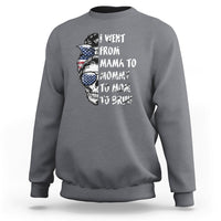 I Went From Mama To Mommy Mom Bruh Funny Mothers Day Skull Messy Bun Womens Sweatshirt - Wonder Print Shop