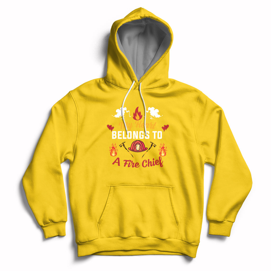 My Heart Belongs To A Fire Chief Wife Valentines Day Hoodie - Wonder Print Shop