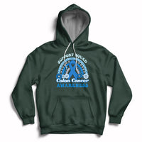 Colon Cancer Awareness Support Squad CRC Blue Ribbon Rainbow Hoodie - Wonder Print Shop