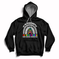 Black zebra-themed rainbow awareness hoodie with front graphic and drawstring hood