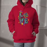 Love Mardi Gras Leopard Mardi Gras Costume Carnival Beads And Bling Hoodie - Wonder Print Shop
