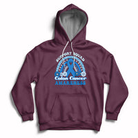 Colon Cancer Awareness Support Squad CRC Blue Ribbon Rainbow Hoodie - Wonder Print Shop