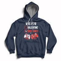 V Is For Video Games Funny Anti Valentines Day Gamer Gaming Hoodie - Wonder Print Shop