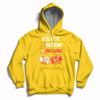 V Is For Video Games Funny Anti Valentines Day Gamer Gaming Hoodie - Wonder Print Shop
