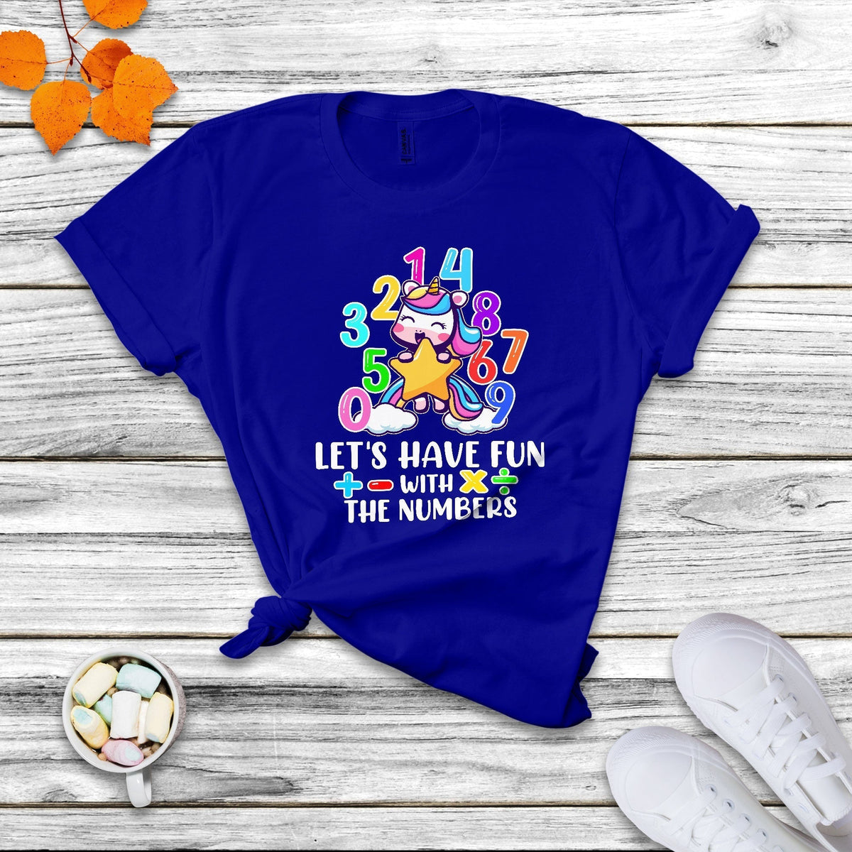 Let's Have Fun With The Numbers Happy Math Day Number Day Cute Unicorn Custome School Kids T Shirt - Wonder Print Shop