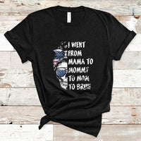 I Went From Mama To Mommy Mom Bruh Funny Mothers Day Skull Messy Bun Womens T Shirt - Wonder Print Shop