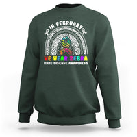 In February We Wear Zebra Rare Disease Awareness Rainbow Zebra Sweatshirt - Wonder Print Shop