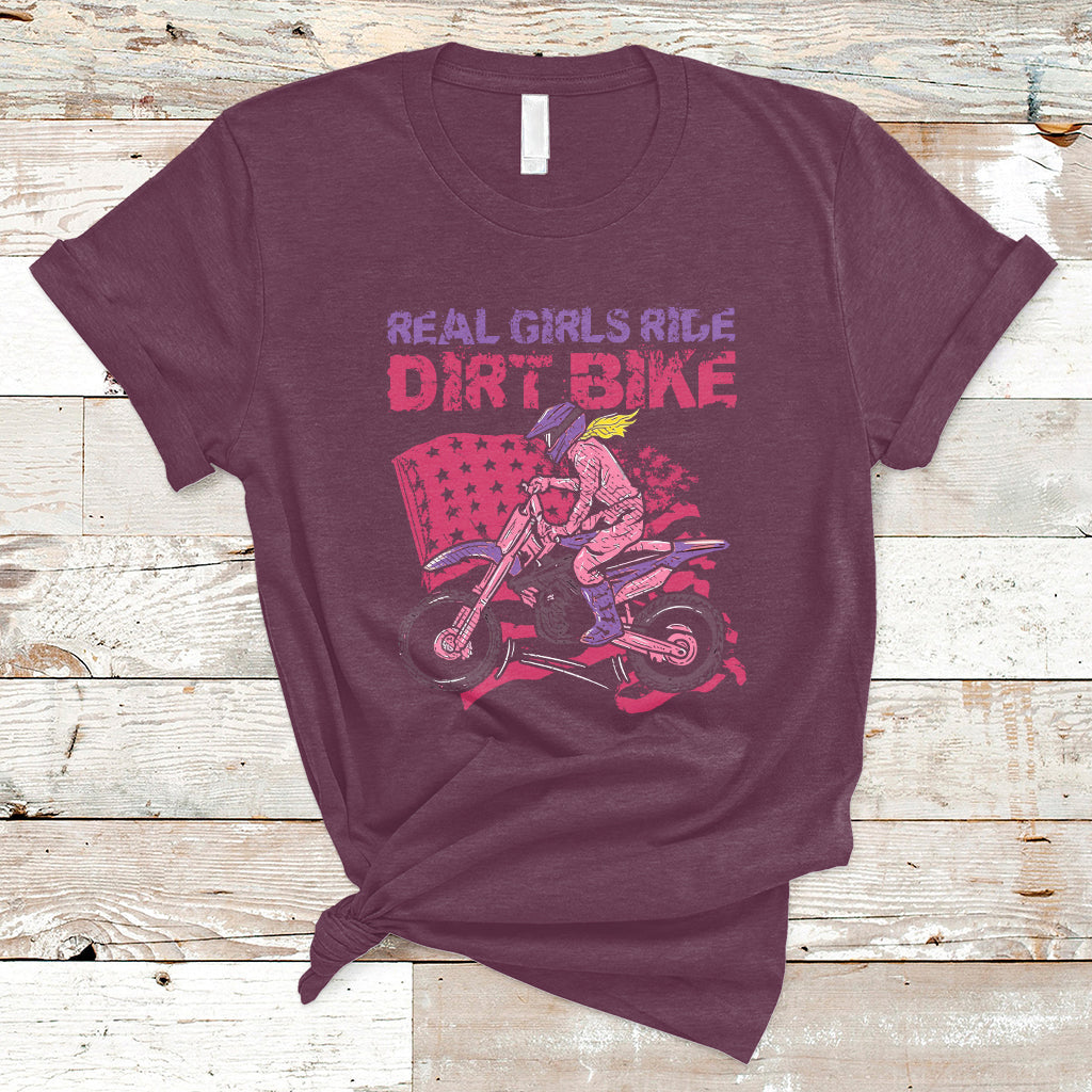 Real Girls Ride Dirt Bikes Motocross Lovers Gifts For Womens T-Shirt - Wonder Print Shop