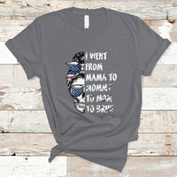 I Went From Mama To Mommy Mom Bruh Funny Mothers Day Skull Messy Bun Womens T Shirt - Wonder Print Shop