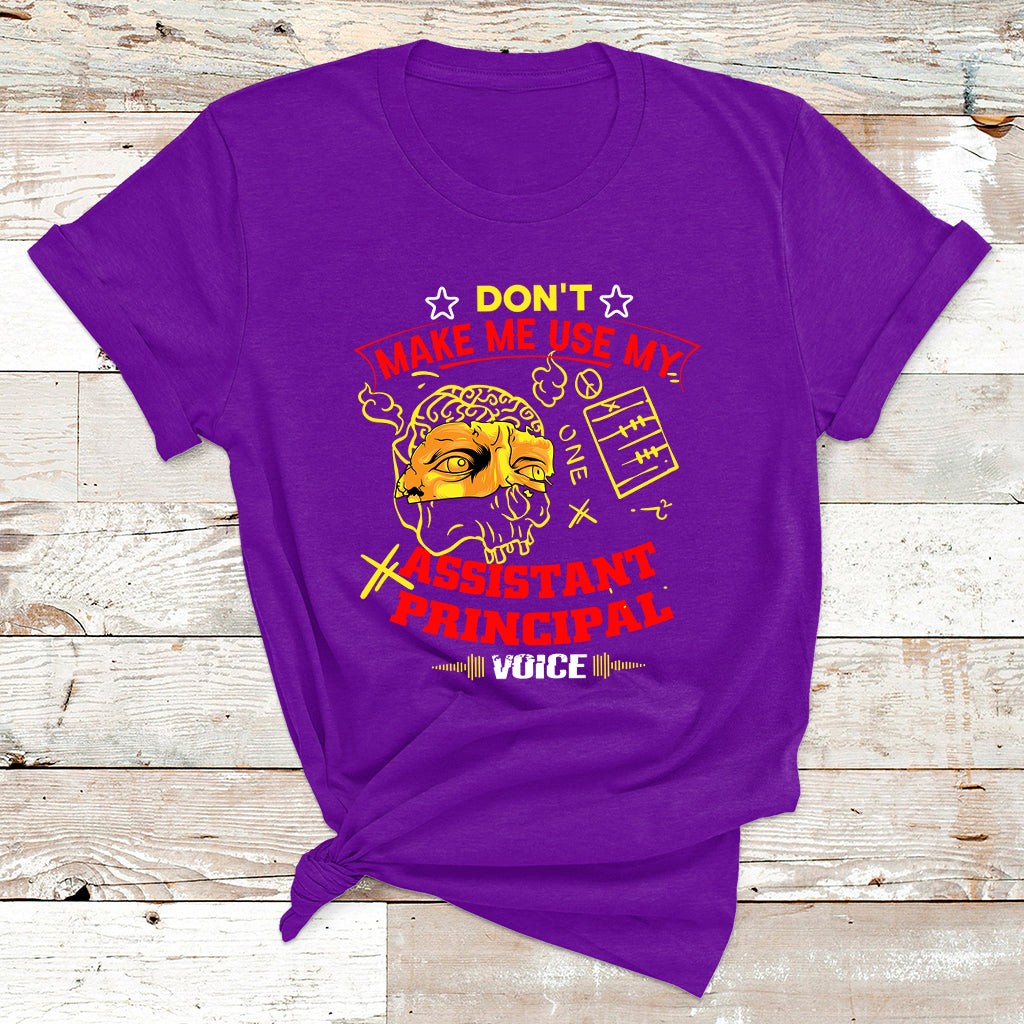 Don't Make Me Use My Assistant Principal Voice T Shirt - Wonder Print Shop