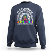 In February We Wear Zebra Rare Disease Awareness Rainbow Zebra Sweatshirt - Wonder Print Shop