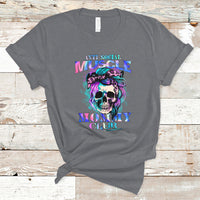 Anti Social Muscle Mommy Club Groovy Pump Cover Funny Messy Bun Skull T-Shirt - Wonder Print Shop