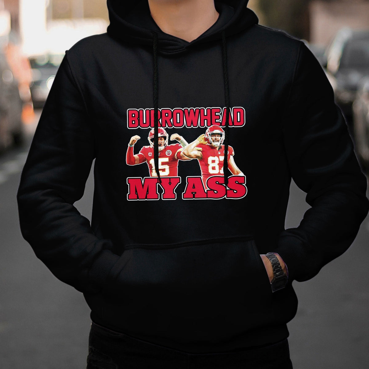 Funny Mock Sarcastic Burrowhead My Ass Hoodie - Wonder Print Shop