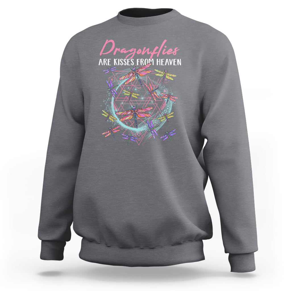 Dragonflies Are Kisses From Heaven Angels Spiritual Heavenly Sweatshirt - Wonder Print Shop