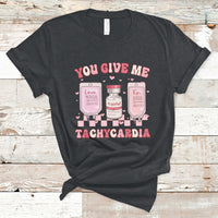 Retro You Give Me Tachycardia ICU Nurse Life Valentines Day T-Shirt - Wonder Print Shop