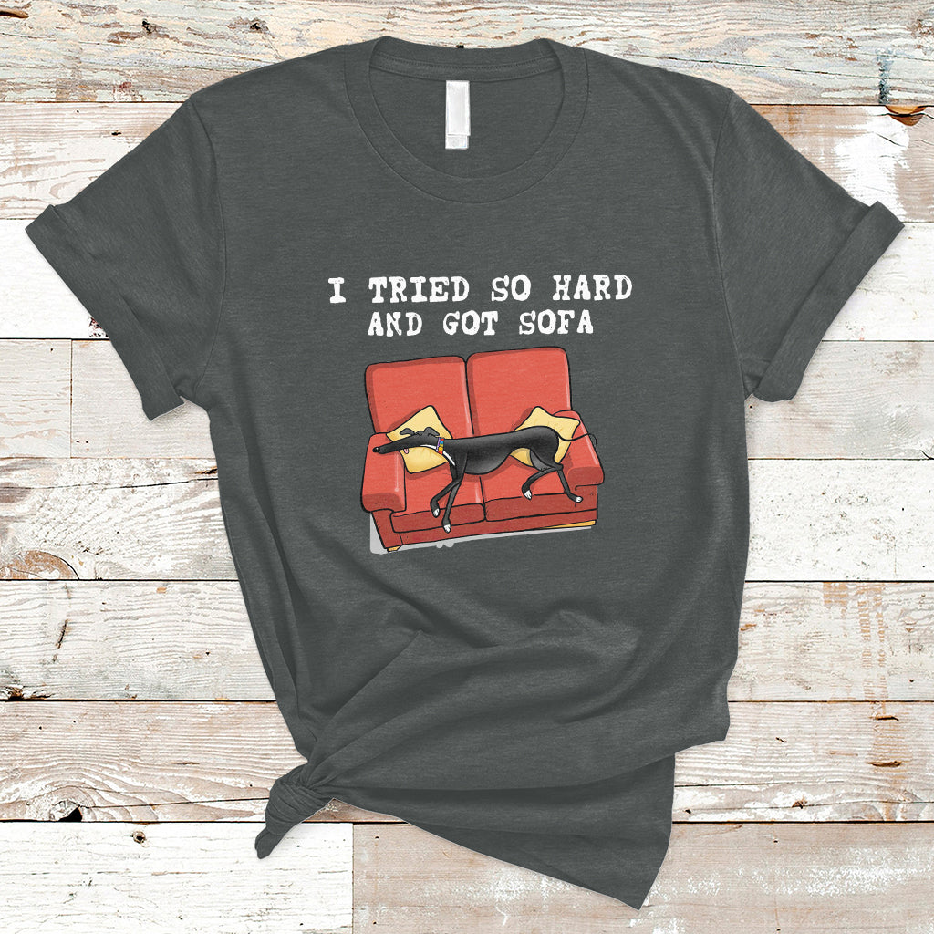 I Tried So Hard And Got Sofa Funny Dog Meme Quote Sarcastic T-Shirt - Wonder Print Shop