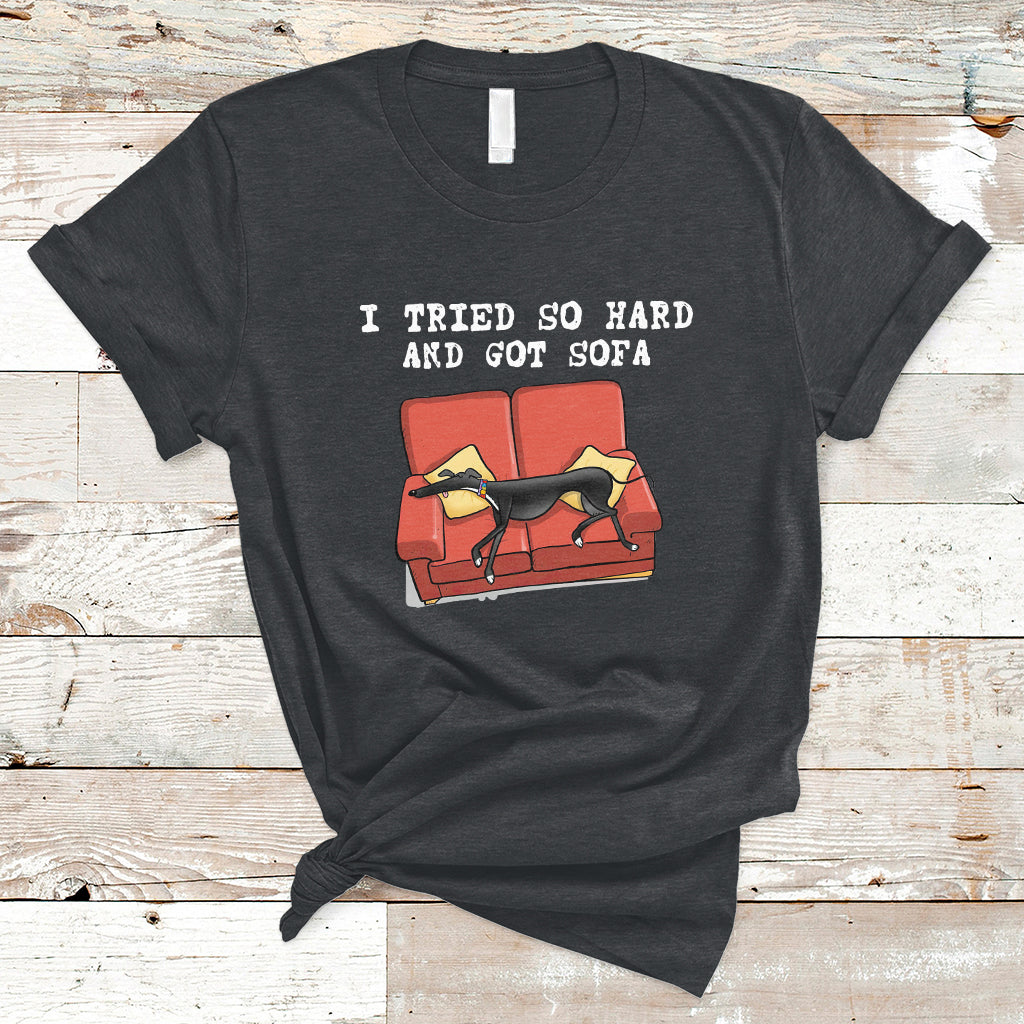 I Tried So Hard And Got Sofa Funny Dog Meme Quote Sarcastic T-Shirt - Wonder Print Shop