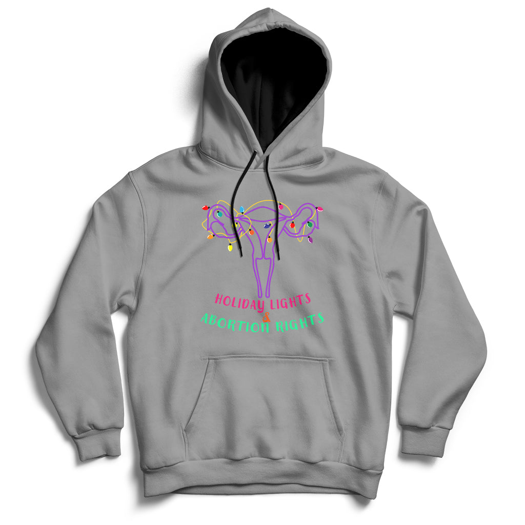 Retro Holiday Lights And Abortion Rights Pro Choice Feminist Hoodie - Wonder Print Shop
