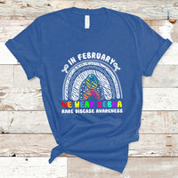 In February We Wear Zebra Rare Disease Awareness Rainbow Zebra T Shirt - Wonder Print Shop