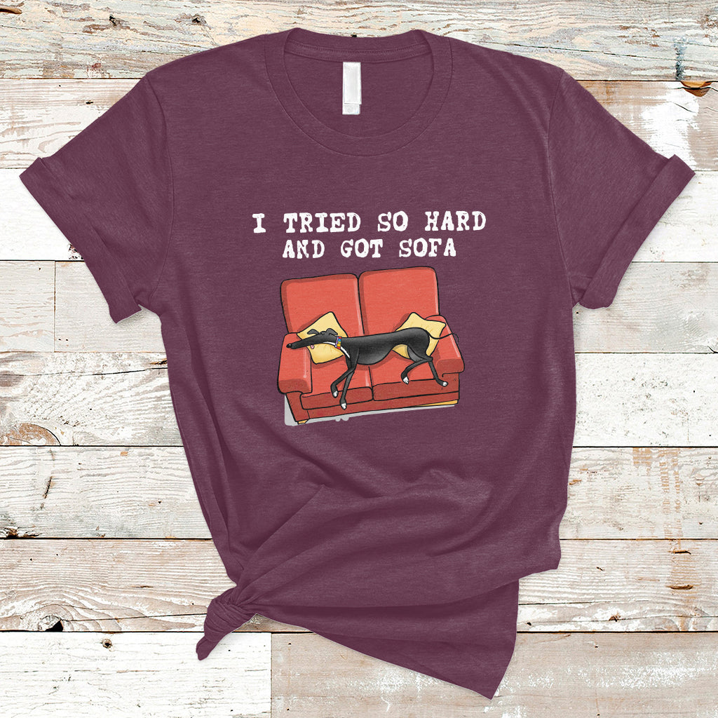 I Tried So Hard And Got Sofa Funny Dog Meme Quote Sarcastic T-Shirt - Wonder Print Shop