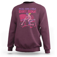 Real Girls Ride Dirt Bikes Motocross Lovers Gifts For Womens Sweatshirt - Wonder Print Shop