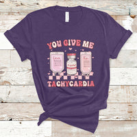 Retro You Give Me Tachycardia ICU Nurse Life Valentines Day T-Shirt - Wonder Print Shop
