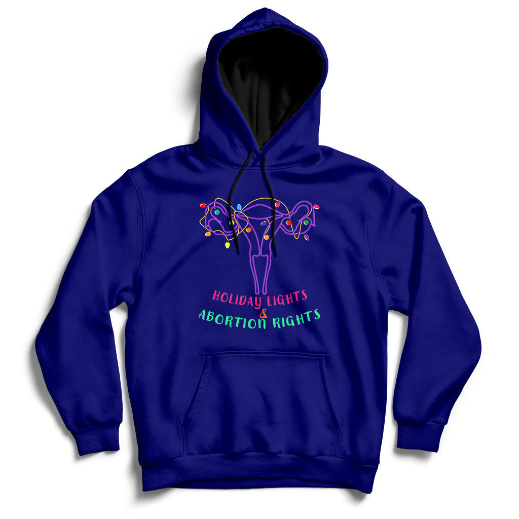 Retro Holiday Lights And Abortion Rights Pro Choice Feminist Hoodie - Wonder Print Shop
