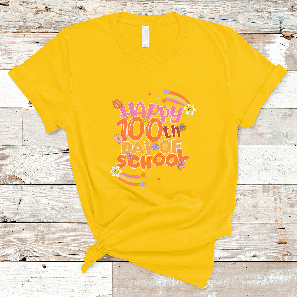 Happy 100th Day Of School Teacher Kids 100 Days Rainbow T Shirt - Wonder Print Shop