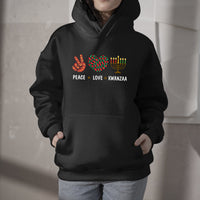 Happy Kwanzaa Peace Love Kwanzaa African, Hanukkah Holiday Hoodie - Wonder Print Shop