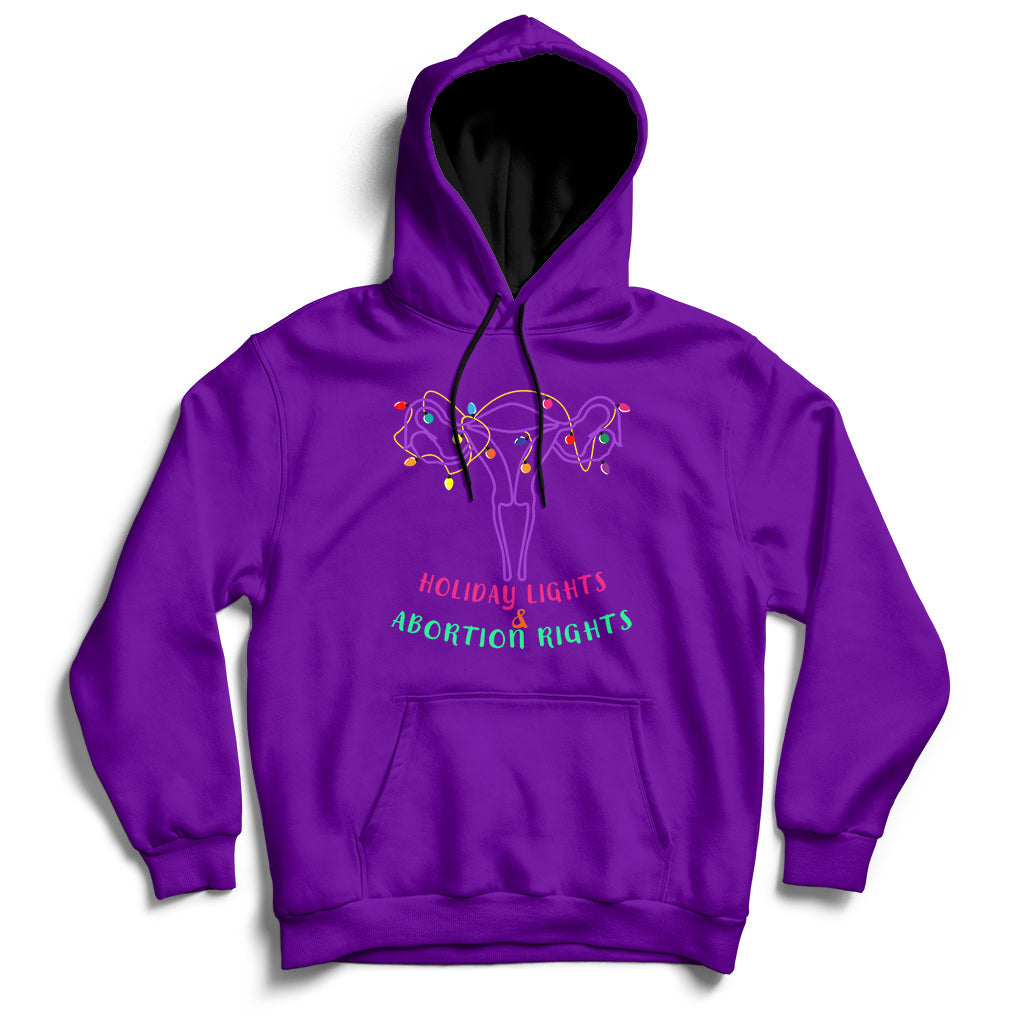 Retro Holiday Lights And Abortion Rights Pro Choice Feminist Hoodie - Wonder Print Shop