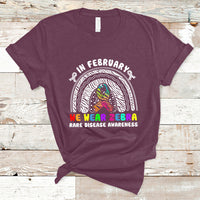 In February We Wear Zebra Rare Disease Awareness Rainbow Zebra T Shirt - Wonder Print Shop