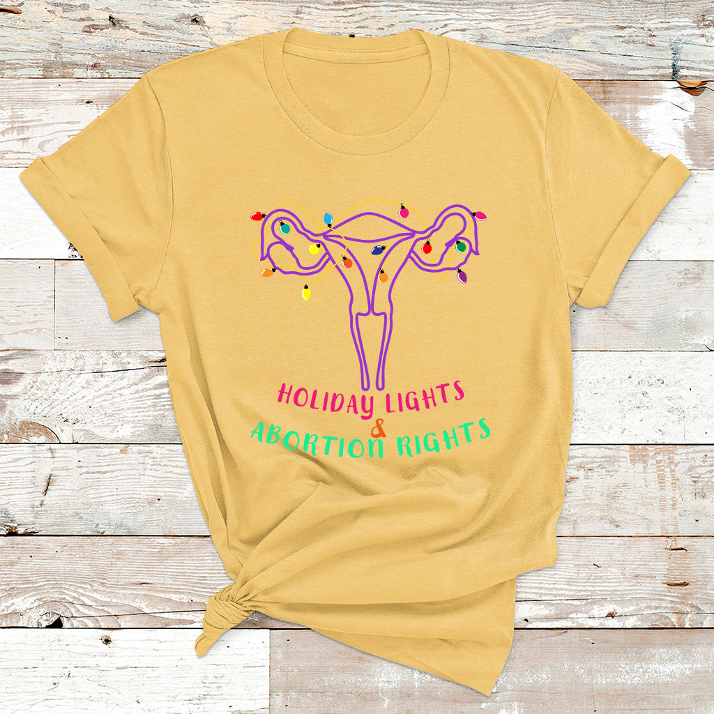 Retro Holiday Lights And Abortion Rights Pro Choice Feminist T Shirt - Wonder Print Shop