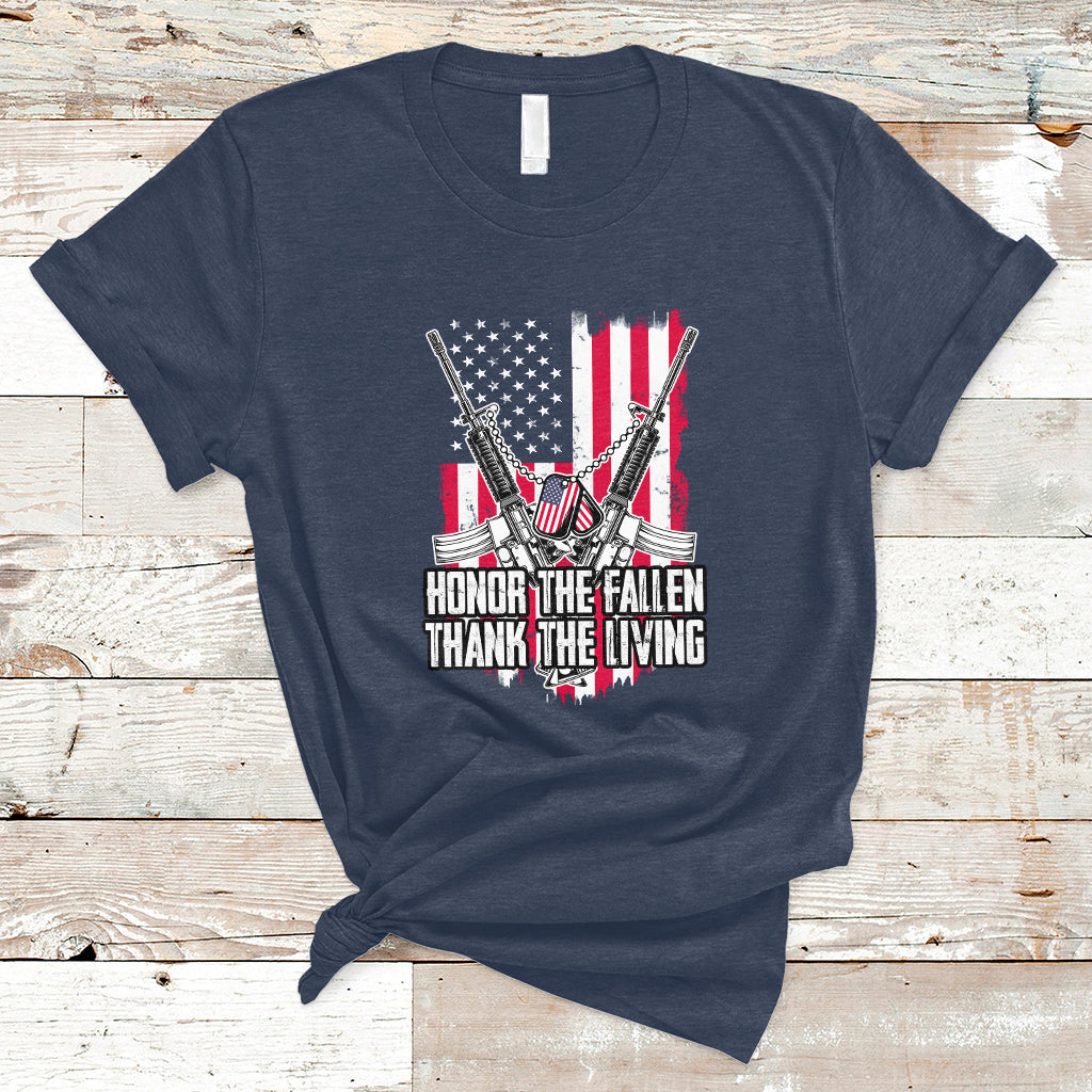 Honor The Fallen Thank The Living Memorial Day Veterans Day T-Shirt - Wonder Print Shop
