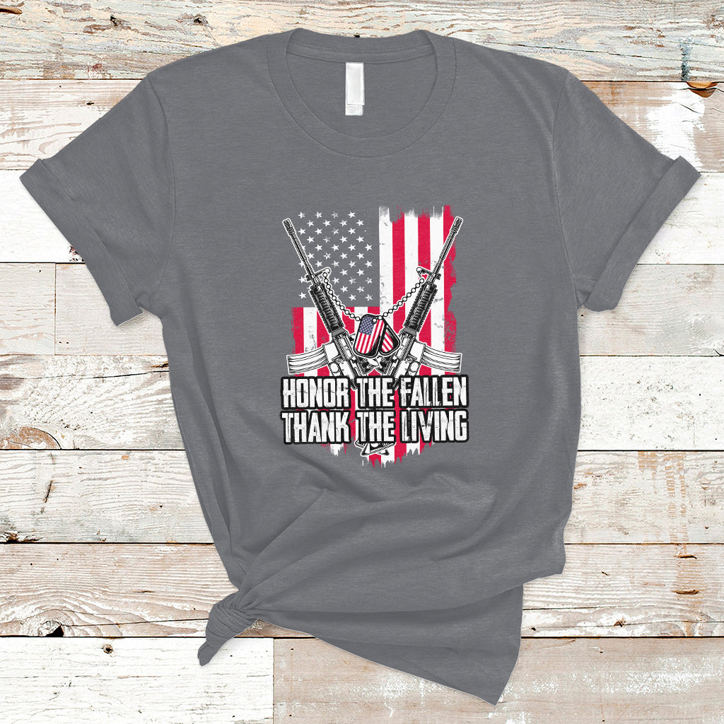 Honor The Fallen Thank The Living Memorial Day Veterans Day T-Shirt - Wonder Print Shop