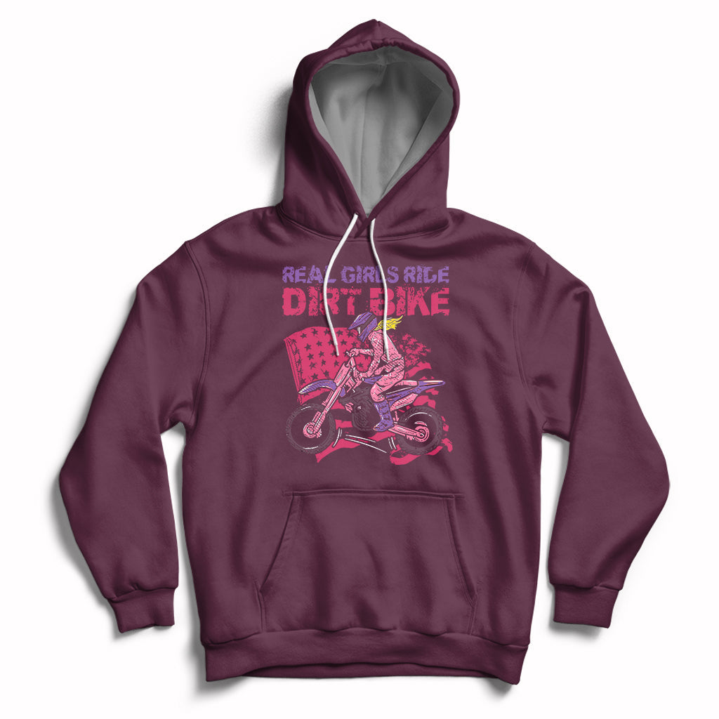 Real Girls Ride Dirt Bikes Motocross Lovers Gifts For Womens Hoodie - Wonder Print Shop