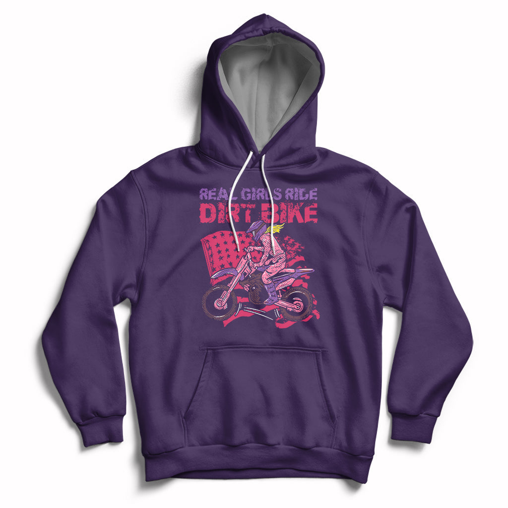Real Girls Ride Dirt Bikes Motocross Lovers Gifts For Womens Hoodie - Wonder Print Shop