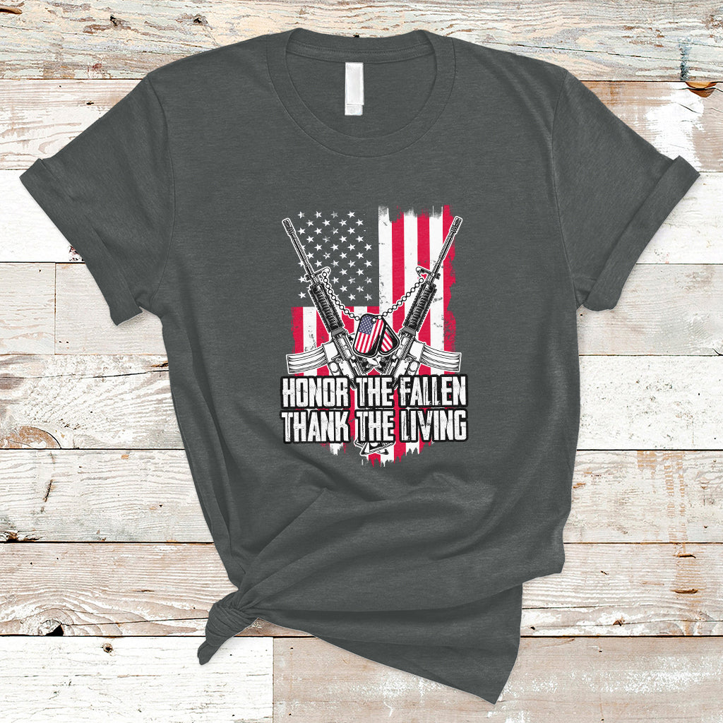 Honor The Fallen Thank The Living Memorial Day Veterans Day T-Shirt - Wonder Print Shop
