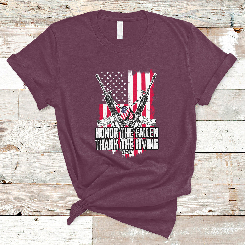 Honor The Fallen Thank The Living Memorial Day Veterans Day T-Shirt - Wonder Print Shop