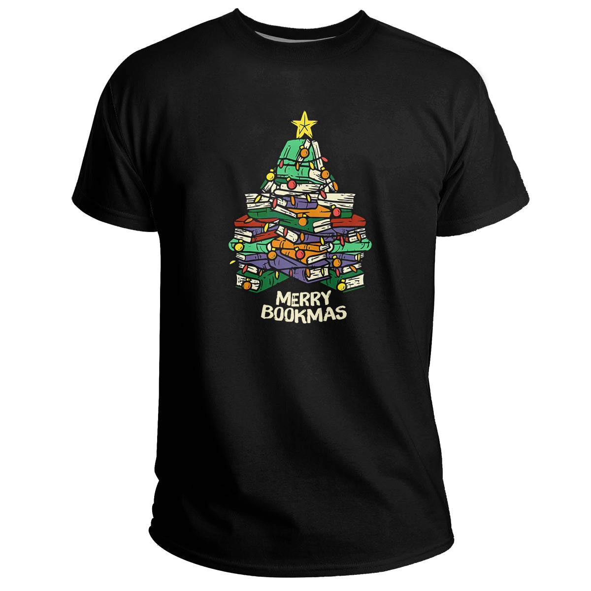 Merry Bookmas Christmas Library Tree Shirt Reading, Bookmas Christmas T Shirt - Wonder Print Shop