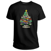 Merry Bookmas Christmas Library Tree Shirt Reading, Bookmas Christmas T Shirt - Wonder Print Shop