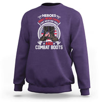 Heroes Don't Wear Capes They Wear Dog Tags And Combat Boots Sweatshirt - Wonder Print Shop