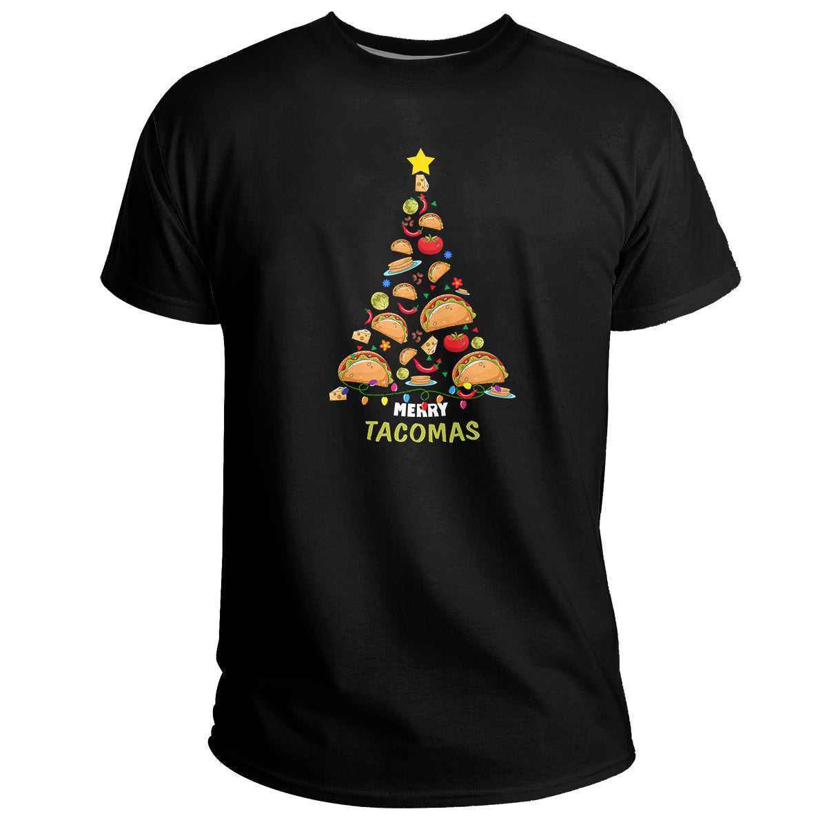 Funny Merry Tacomas Ugly Christmas Tree Xmas, Christmas Tree T Shirt - Wonder Print Shop