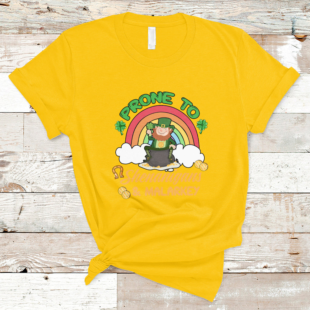 Prone To Shenanigans And Malarkey St. Patrick's Leprechauns T-Shirt - Wonder Print Shop