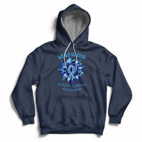 We Wear Blue Colon Cancer Awareness Month CRC Blue Ribbon Sunflower Hoodie - Wonder Print Shop