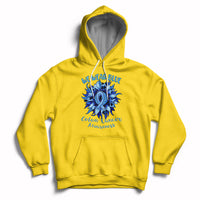 We Wear Blue Colon Cancer Awareness Month CRC Blue Ribbon Sunflower Hoodie - Wonder Print Shop
