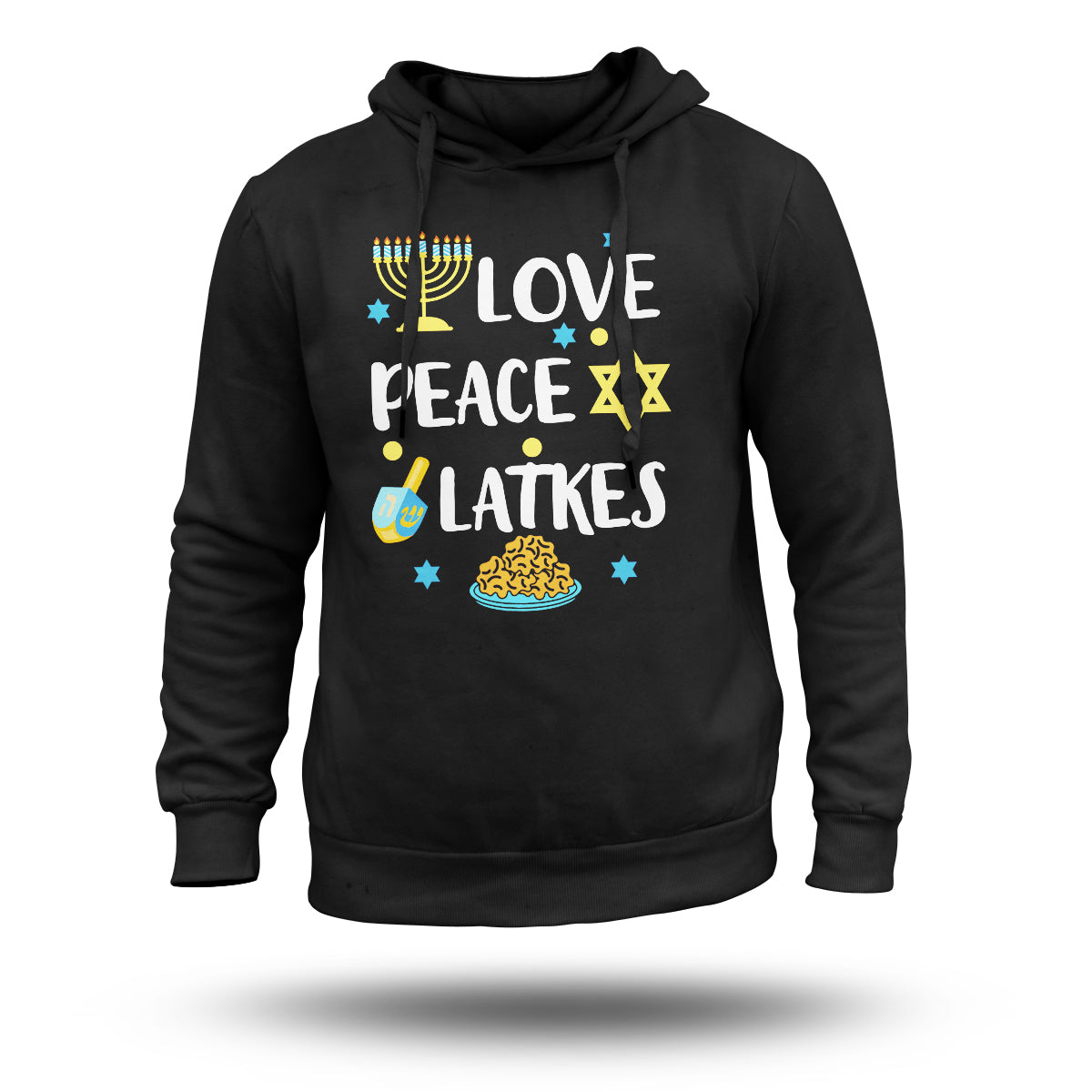 Love Peace Latkes Hanukkah Chanukah Jewish, Hanukkah Holiday Hoodie - Wonder Print Shop