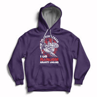 Purple motocross biker hoodie with front graphic "Gravity Checks" and kangaroo pocket.