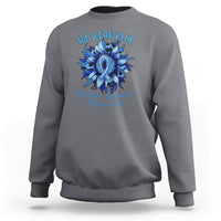 We Wear Blue Colon Cancer Awareness Month CRC Blue Ribbon Sunflower Sweatshirt - Wonder Print Shop